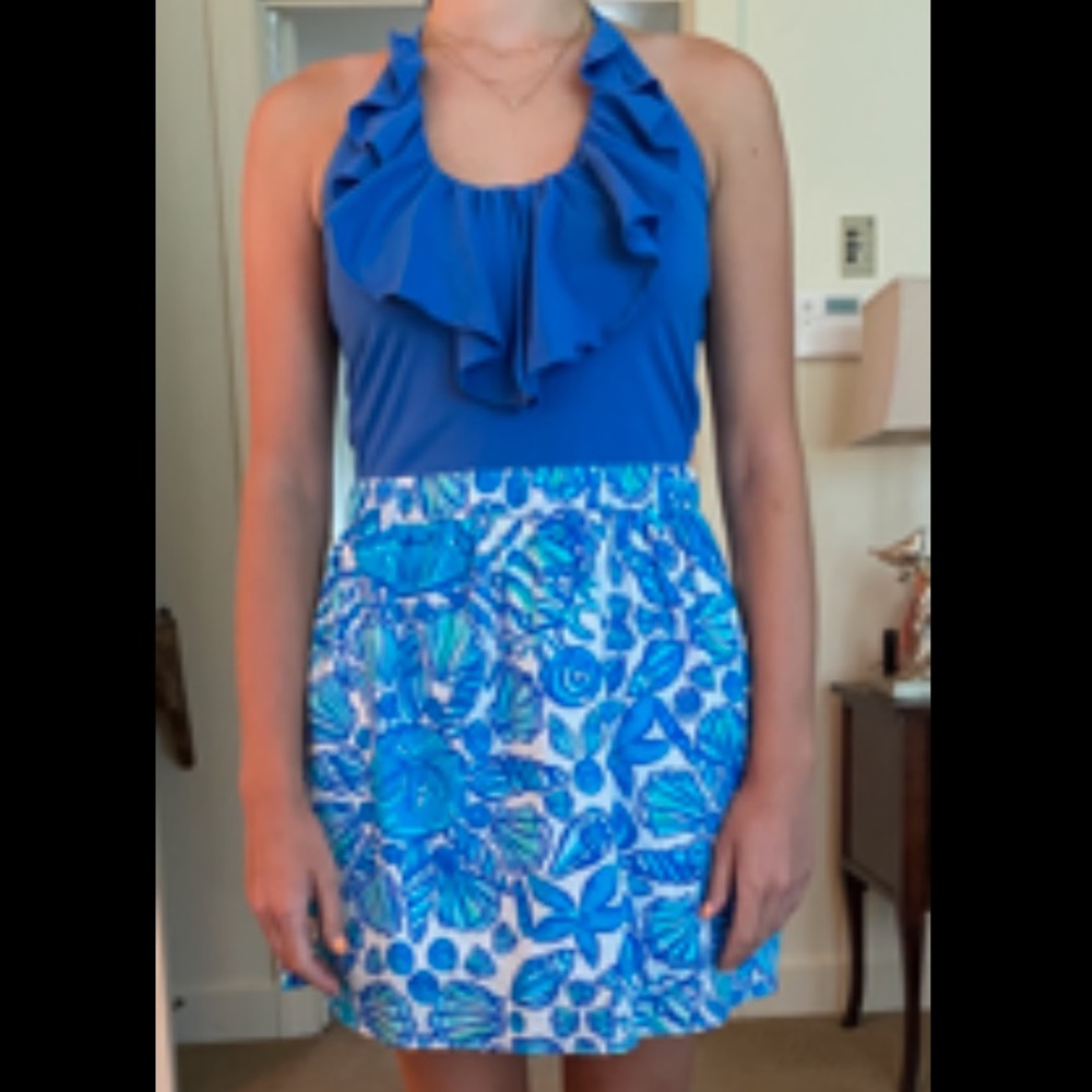 Lilly Pulitzer Blue and White Mini Dress